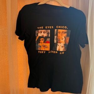 black graphic T-shirt